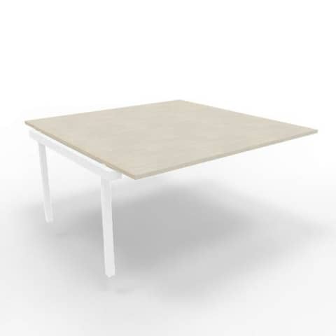Postazione aggiuntiva bench cemento 160x160xH.75 cm gamba a ponte in acciaio bianco Practika P3 – ECBIC16-CL-I