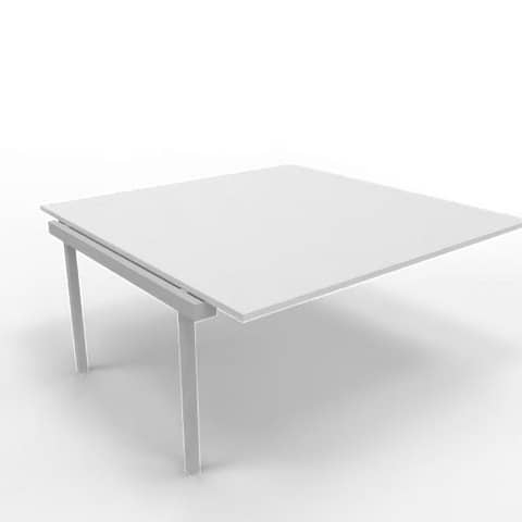 Postazione aggiuntiva bench piano grigio 160x160xH.75 cm gamba a ponte in acciaio argento Practika P3 – ECBIC16-GR-A