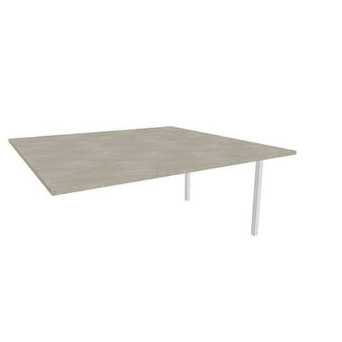 Postazione aggiuntiva bench cemento 160x160xH.75 cm gamba a ponte in acciaio argento Practika P3 – ECBIC16-CL-A