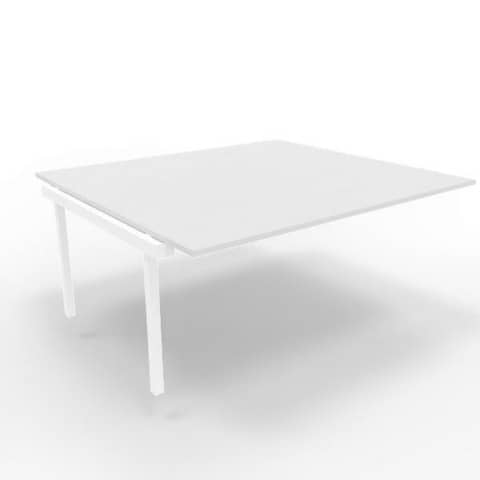 Postazione aggiuntiva bench piano grigio 180x160xH.75 cm gamba a ponte in acciaio bianco Practika P3 – ECBIC18-GR-I