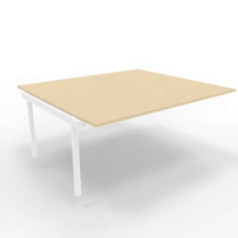 Postazione aggiuntiva bench piano rovere 180x160xH.75 cm gamba a ponte in acciaio bianco Practika P3 – ECBIC18-RK-I