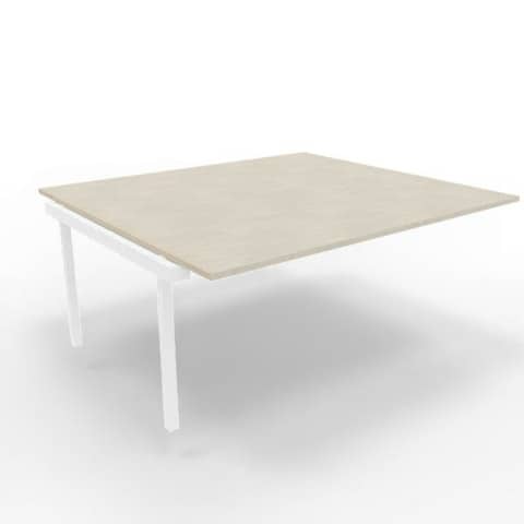 Postazione aggiuntiva bench cemento 180x160xH.75 cm gamba a ponte in acciaio bianco Practika P3 – ECBIC18-CL-I