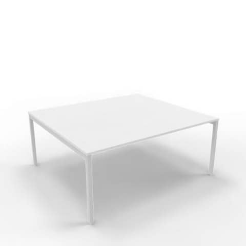 Postazione aggiuntiva bench piano grigio 180x160xH.75 cm gamba a ponte in acciaio argento Practika P3 – ECBIC18-GR-A