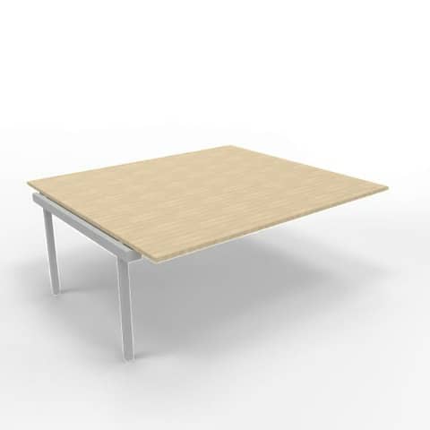 Postazione aggiuntiva bench piano rovere 180x160xH.75 cm gamba a ponte in acciaio argento Practika P3 – ECBIC18-RK-A