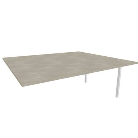 Postazione aggiuntiva bench cemento 180x160xH.75 cm gamba a ponte in acciaio argento Practika P3 –  ECBIC18-CL-A