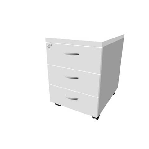 Cassettiera grigia 3 cassetti 42x56x58 cm con ruote e serratura linea Practika Quadrifoglio – PKCA0003-GR-AA