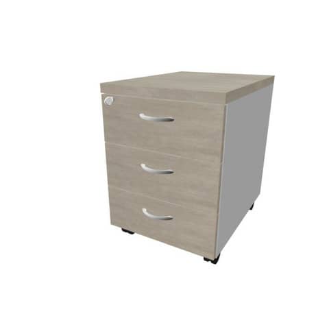 Cassettiera cemento 3 cassetti 42x56x58 cm con ruote e serratura linea Practika Quadrifoglio – PKCA0003-CL-AA