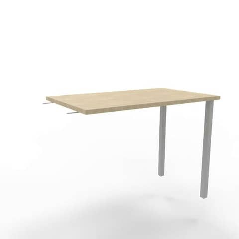 Dattilo scrivania sospeso piano rovere 100x60xH.75 cm gamba sez. quadrata in acciaio argento Practika ECDM100-RK-A