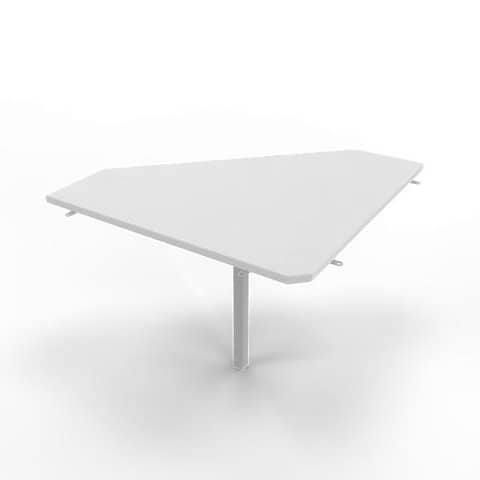 Raccordo 90° piano grigio 84x84xH.75 cm gamba in acciaio argento per scrivanie Practika P4 Quadrifoglio ECRA9004-GR-A