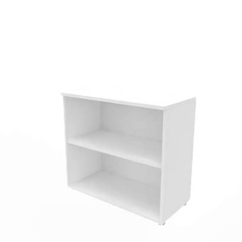 Armadio a giorno basso finitura bianco scocca bianca 90x45xH.81,5 cm linea Practika Quadrifoglio – ECEB90G-BA-BA