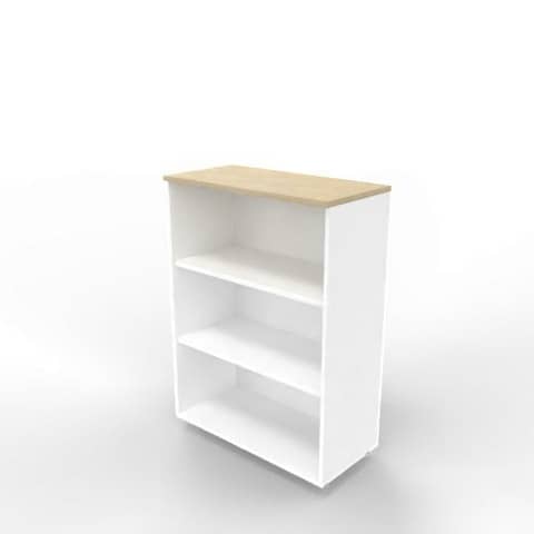 Armadio a giorno medio finitura rovere scocca bianca 90x45xH.123,2 cm linea Practika Quadrifoglio – ECEM90G-RK-BA