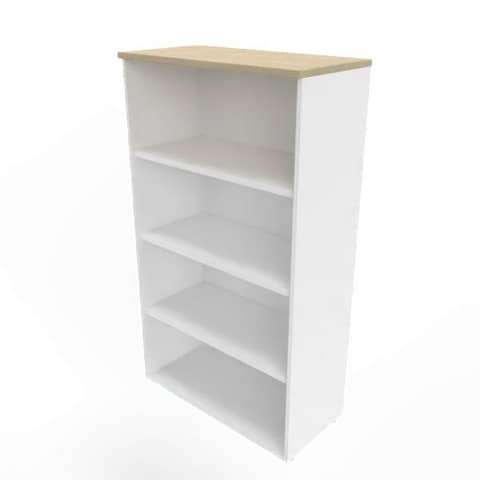 Armadio a giorno medio finitura rovere scocca bianca 90x45xH.160 cm linea Practika Quadrifoglio – ECEL90G-RK-BA