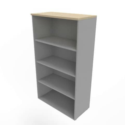 Armadio a giorno medio finitura rovere scocca argento 90x45xH.160 cm linea Practika Quadrifoglio – ECEL90G-RK-AA