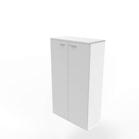 Armadio medio con ante battenti grigio scocca bianca 90x45xH.160 cm linea Practika Quadrifoglio – ECEL90L-GR-BA-GR
