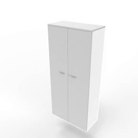 Armadio alto con ante battenti grigio scocca bianca 90x45xH.200 cm linea Practika Quadrifoglio – ECES90S-GR-BA-GR