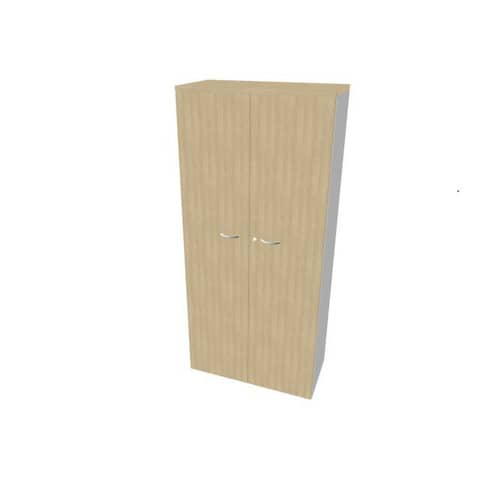 Armadio alto con ante battenti rovere scocca argento 90x45xH.200 cm linea Practika Quadrifoglio – ECES90S-RK-AA-RK