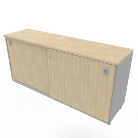 Armadio basso altezza scrivania ante scorrevoli rovere doppia larghezza 160x45xH.73 cm – ECEB16S-RK-RK