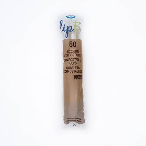 Bicchieri trasparenti IlipBio compostabili in PLA BIO 350 cc – conf. 50 pezzi – 61851