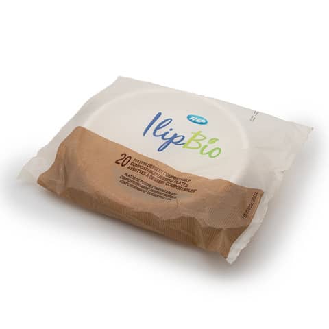 Piatti dessert bianchi IlipBio in PLA BIO compostabile Ø 165 mm – conf. 20 pezzi – 71428