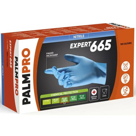 Guanti monouso in nitrile Icoguanti Palmpro Expert 665 per uso medicale taglia M – DPI Cat. III – conf. 100 pz