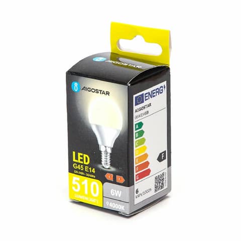 Lampadina LED G45 E14 6W – 510 lumen Aigostar luce naturale B10105MQS