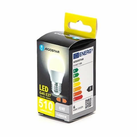 Lampadina LED G45 E27 6W – 510 lumen Aigostar luce naturale B10105MQV