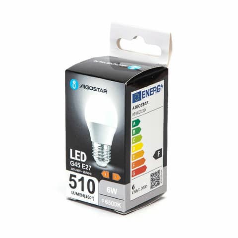 Lampadina LED G45 E27 6W – 510 lumen Aigostar luce fredda B10105MQU