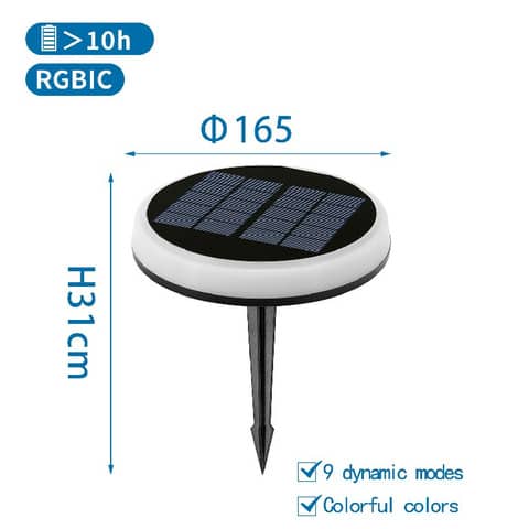 Faretto segnapassi LED da esterno con pannello solare e sensore crepuscolare Aigostar luce RGB – B10201AQ6