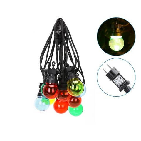 Catena luminosa LED a basso voltaggio per esterni 8 metri Aigostar 10 sfere trasparenti multicolore – B10303VRX