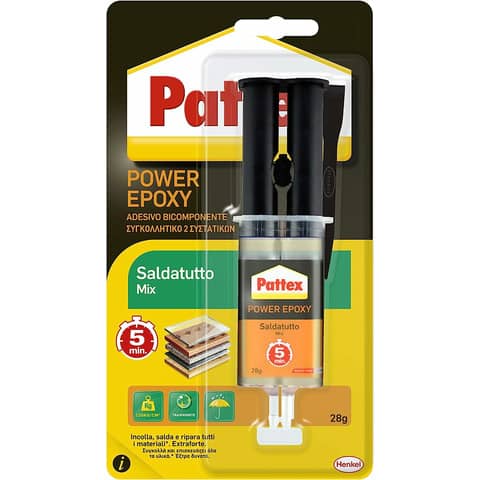 Saldatutto Pattex Power Epoxy trasparente – siringa da 28 g – 2937283