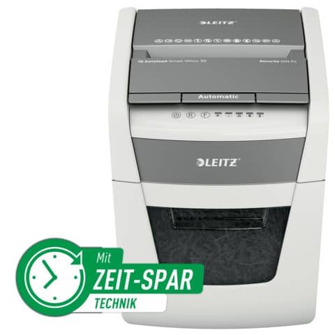 Distruggidocumenti automatico Leitz IQ P4 AutoFeed 50 ff Small Office – 20 L – bianco – 80350000