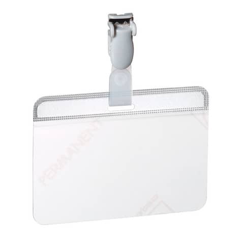 Portanome autolaminante Durable Eurobadge trasparente 54x90mm in conf. 25 pz – 8149-19