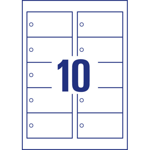 Cartellini rettangolari micro-perforati Avery in cartoncino da 220 g in conf. da 100 pz 90×50 mm – T2001-10