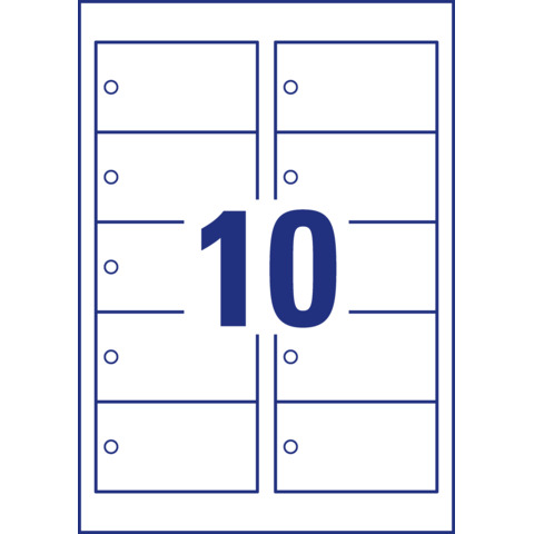 Cartellini micro-perforati Avery ultraresistenti in plastica da 190µ rettangolari in conf. da 100 pz T3001-10