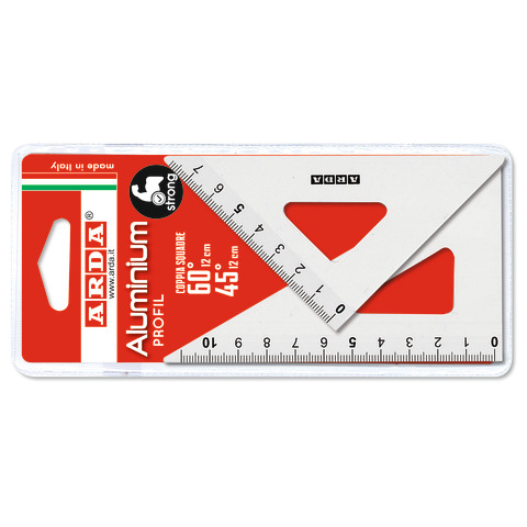 Set 2 squadre 12 cm da 45° + 60° Arda Profil in alluminio 80312