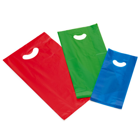 Buste Favorit Smiling Bag con manico e soffietto in PE sp. 60 μm 20+5+5×42 cm in conf. 125 – 100501268
