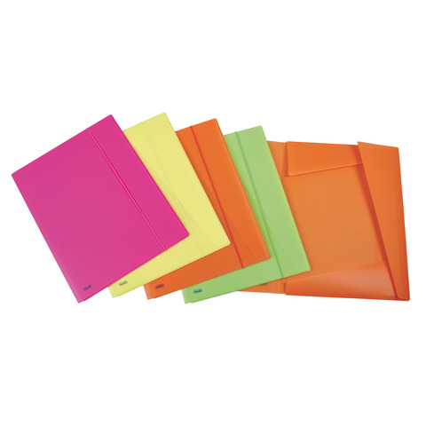 Cartella tre lembi con elastico Favorit Neon formato 33,5×42 cm dorso 2 cm colori assortiti in conf. 10 – 400090480