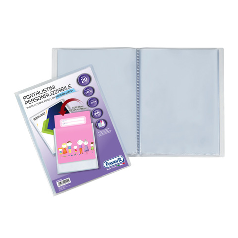 Portalistini a fogli fissi Favorit Sviluppo personalizzabili 22×30 cm – 20 buste trasparente – 400090484