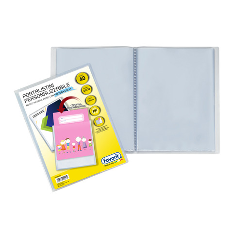 Portalistini a fogli fissi Favorit Sviluppo personalizzabili 22×30 cm – 40 buste trasparente – 400090485