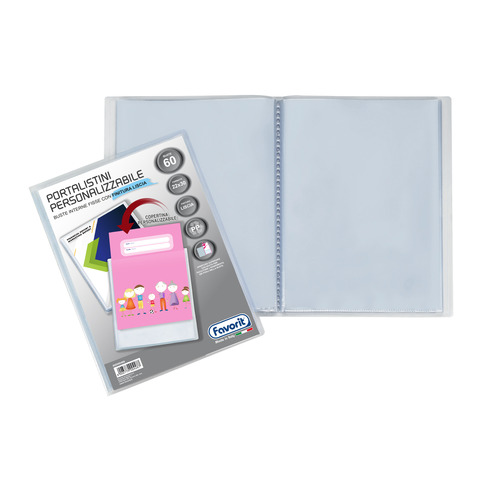 Portalistini a fogli fissi Favorit Sviluppo personalizzabili 22×30 cm – 60 buste trasparente – 400090486