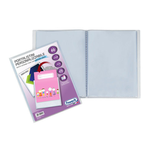 Portalistini a fogli fissi Favorit Sviluppo personalizzabili 22×30 cm – 80 buste trasparente – 400090487