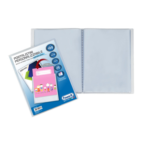 Portalistini a fogli fissi Favorit Sviluppo personalizzabili 22×30 cm – 100 buste trasparente – 400090488