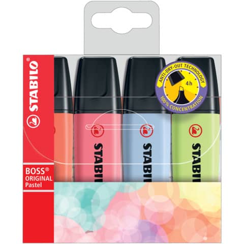 Evidenziatori Stabilo Boss Original Pastel conf. 4 colori assortiti 70/4-3