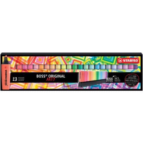 Evidenziatori Stabilo Boss Arty – colori assortiti – conf. 23 pezzi – 70/23-01-T-20