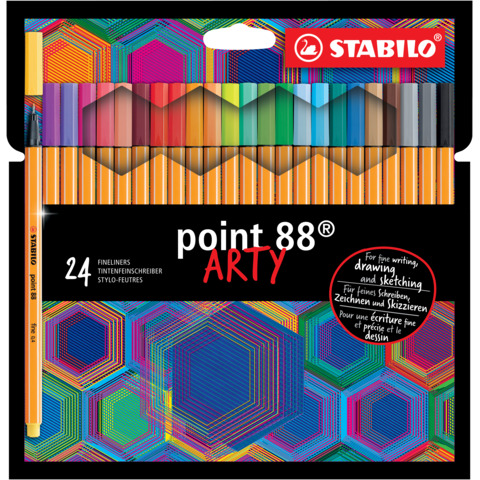Fineliner Stabilo Point 88® 0,4 mm conf. 24 colori assortiti 8824/1-20