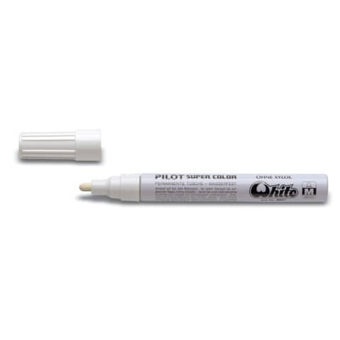 Marcatore a vernice Pilot Super Color punta in fibra di acrilico 4,5 mm bianco – 002456