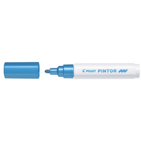 Marcatore multisuperficie Pilot Pintor a base d’acqua punta in fibra 4,5 mm blu metallizzato – 002380