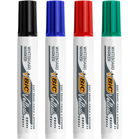 Marcatore per lavagne bianche BIC Velleda 1791 a scalpello tratto 3,3-4,6 mm conf. 4 colori assortiti – 8757892