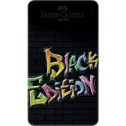Matite colorate Faber Castell Black Edition – colori assortiti – astuccio in metallo – conf. 12 pezzi – 116413