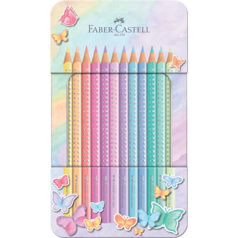 Matite colorate Faber-Castell Sparkle – colori pastel assortiti – conf. 12 pezzi – 201910
